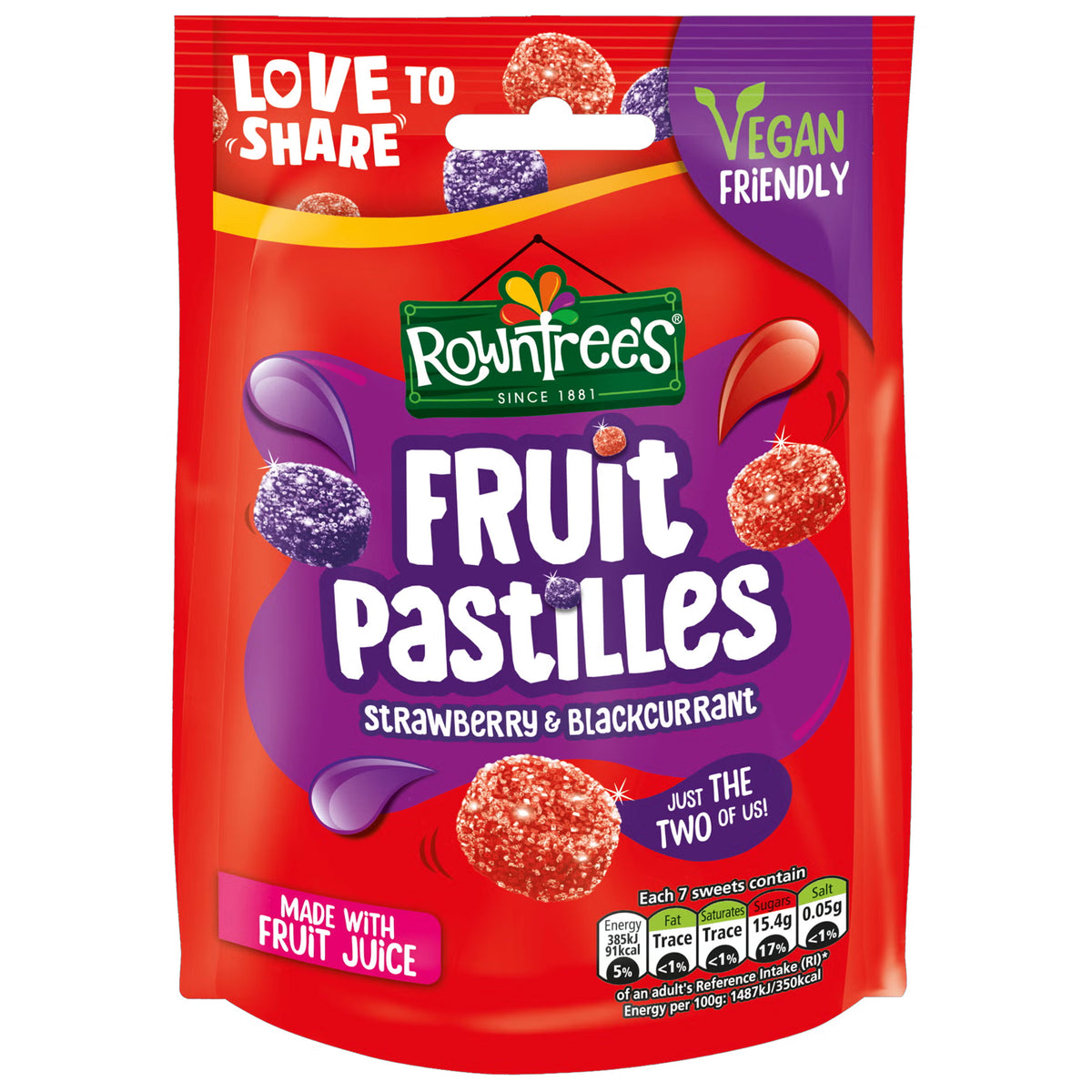 Rowntree's Fruit Pastilles Red and Black (10 Pouch x 143g)
